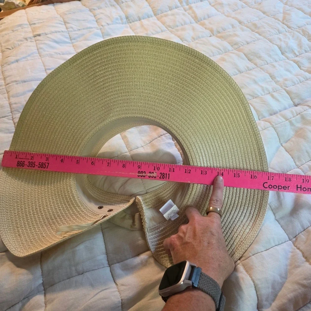 Shade & Shore Straw Sun Visor Women OS Cream Excellent Wide Brim Packable Woven
